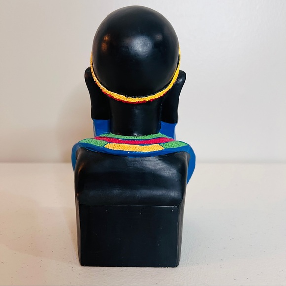 Maasai Tribal Hand Painted One Bookend African Woman Bust Sculpture 6.5" - Picture 4 of 12